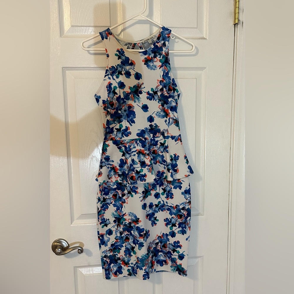 Floral Peplum Midi Dress